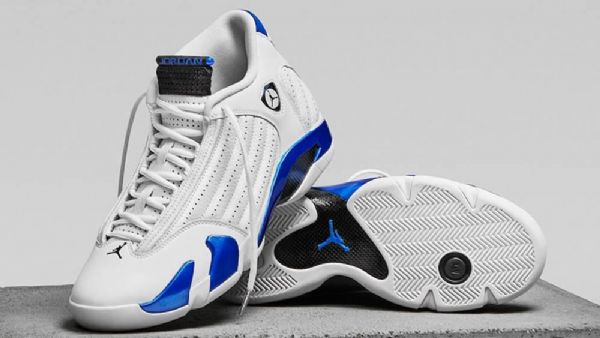 Nike Air Jordan 14 Retro Hyper Royal Sko Til Mænd Hvid