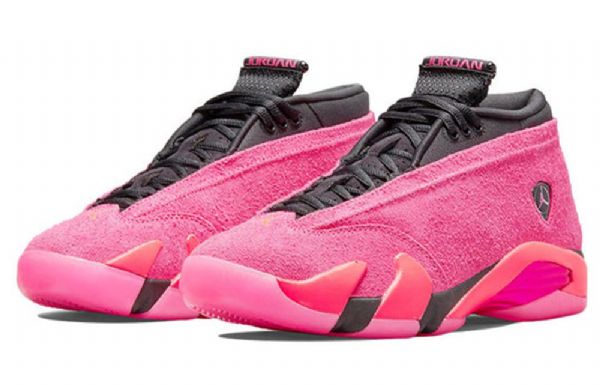 Nike Air Jordan 14 Retro Low Toppe Basketball Sko Til Damer Lyserød
