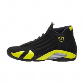 Nike Air Jordan 14 Thunder Vibrant Sko Til Mænd Gul Sort