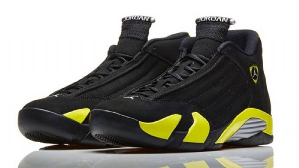 Nike Air Jordan 14 Thunder Vibrant Sko Til Mænd Gul Sort