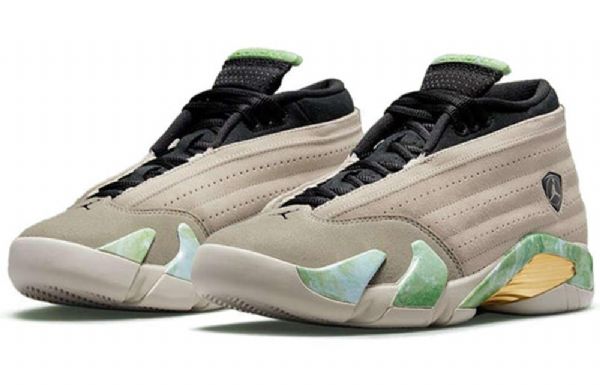 Nike Aleali May Air Jordan 14 Retro Low Toppe Sp Basketball Sko Til Damer Grå