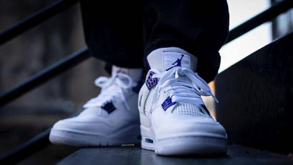 Nike Air Jordan 4 Court Sko Til Mænd Lilla