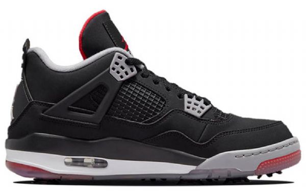 Nike Air Jordan 4 Golf Golfsko Til Mænd Sort Rød