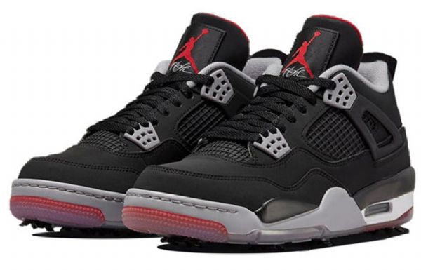 Nike Air Jordan 4 Golf Golfsko Til Mænd Sort Rød