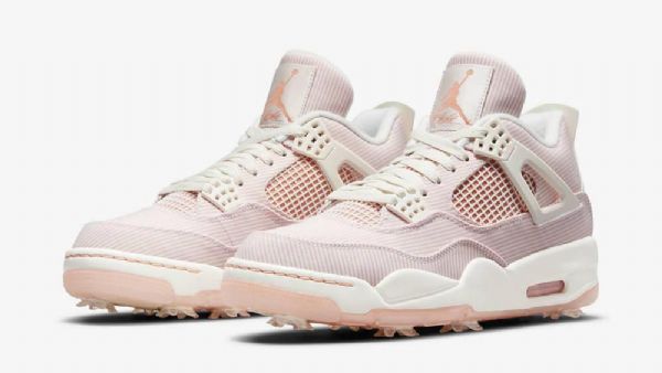 Nike Air Jordan 4 Golf Nrg Abrikos Agat Sko Til Damer Lyserød
