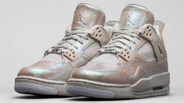 Nike Air Jordan 4 Gs Pearl Sko Til Mænd Sølv