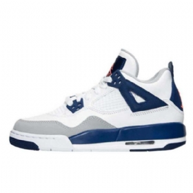 Nike Air Jordan 4 Gs Sko Til Mænd Hvid Blå