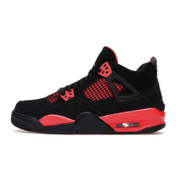 Nike Air Jordan 4 Gs Thunder Sko Til Damer Sort Rød
