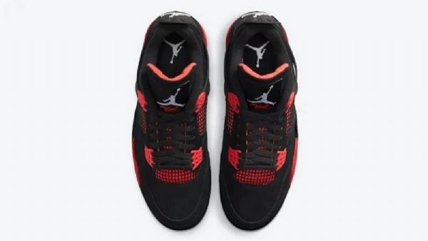 Nike Air Jordan 4 Gs Thunder Sko Til Damer Sort Rød
