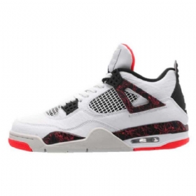 Nike Air Jordan 4 Hot Lava Sko Til Mænd Hvid Rød