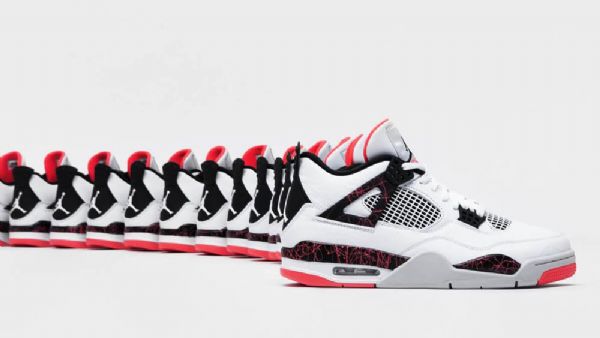 Nike Air Jordan 4 Hot Lava Sko Til Mænd Hvid Rød