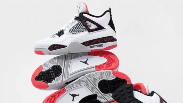 Nike Air Jordan 4 Hot Lava Sko Til Mænd Hvid Rød