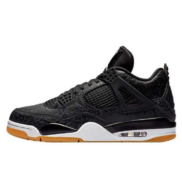 Nike Air Jordan 4 Laser Sko Til Mænd Sort