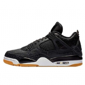 Nike Air Jordan 4 Laser Sko Til Mænd Sort