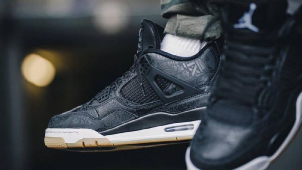 Nike Air Jordan 4 Laser Sko Til Mænd Sort