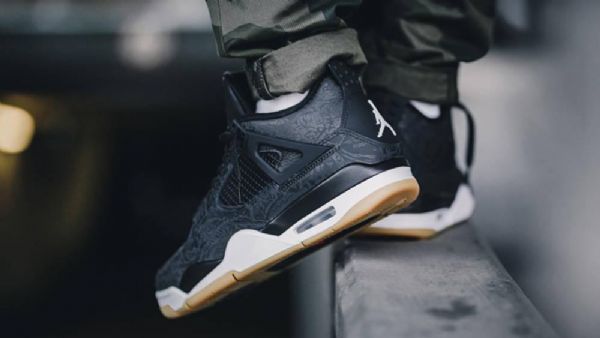Nike Air Jordan 4 Laser Sko Til Mænd Sort