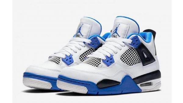 Nike Air Jordan 4 Motorsportssko Til Mænd Hvid Blå