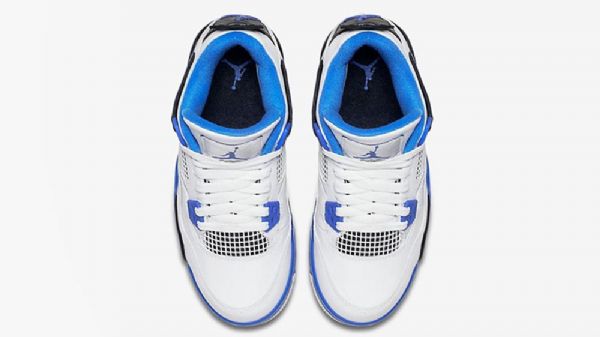 Nike Air Jordan 4 Motorsportssko Til Mænd Hvid Blå