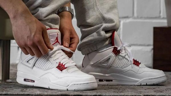 Nike Air Jordan 4 Pack Sko Til Damer Hvid Rød