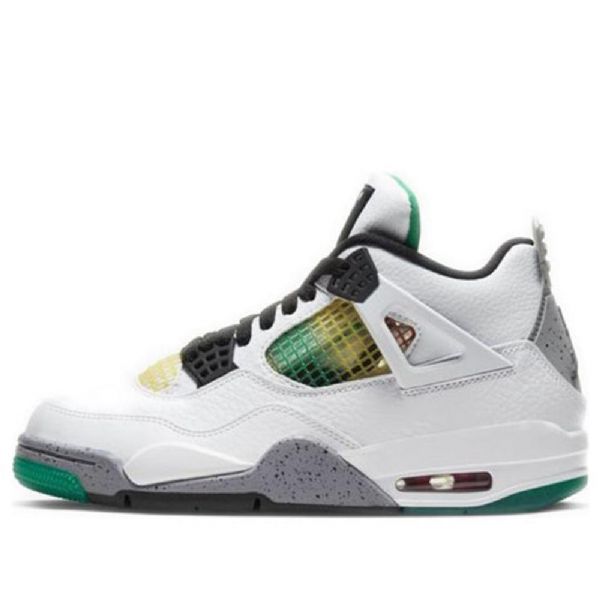 Nike Air Jordan 4 Retro Basketball Sko Til Damer Hvid Grøn