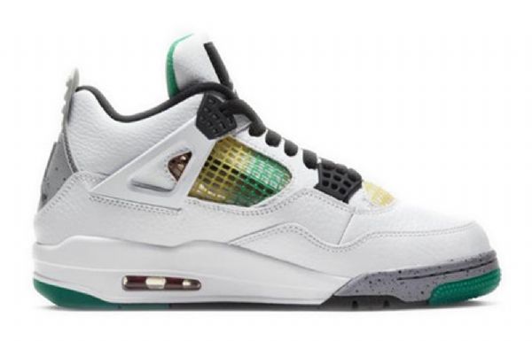 Nike Air Jordan 4 Retro Basketball Sko Til Damer Hvid Grøn