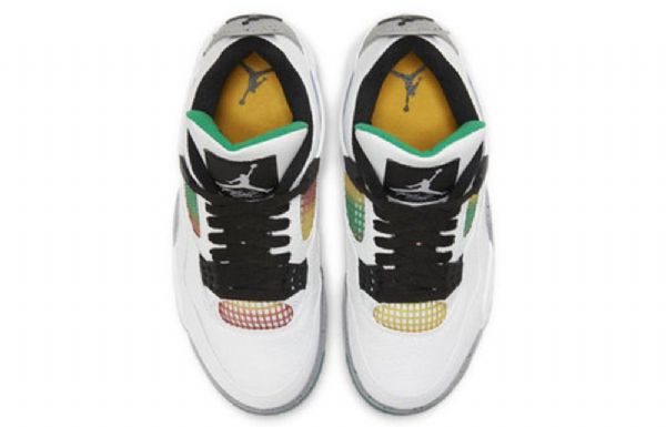 Nike Air Jordan 4 Retro Basketball Sko Til Damer Hvid Grøn