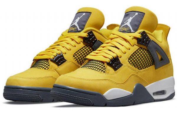 Nike Air Jordan 4 Retro Basketball Sko Til Mænd Gul
