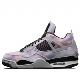 Nike Air Jordan 4 Retro Basketball Sko Til Mænd Sort Lilla