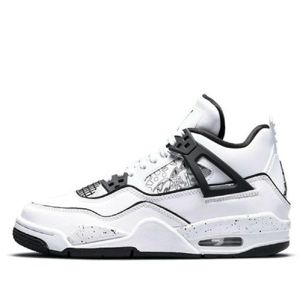Nike Air Jordan 4 Retro Gs Basketball Sko Til Mænd Hvid