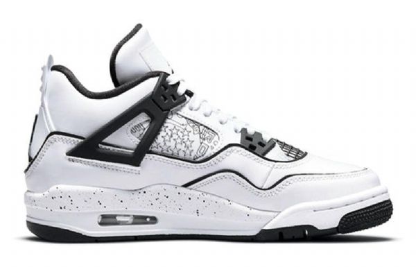 Nike Air Jordan 4 Retro Gs Basketball Sko Til Mænd Hvid