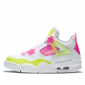 Nike Air Jordan 4 Retro Gs Basketball Sko Til Mænd Hvid Citron