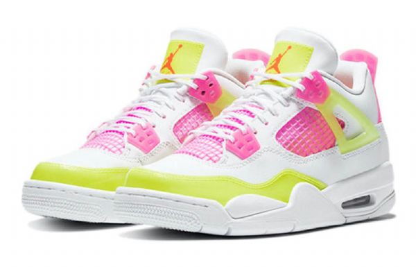 Nike Air Jordan 4 Retro Gs Basketball Sko Til Mænd Hvid Citron
