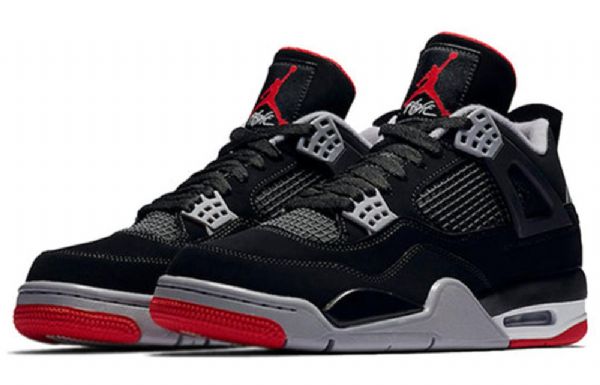 Nike Air Jordan 4 Retro Og Basketball Sko Til Mænd Sort Rød