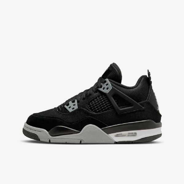 Nike Air Jordan 4 Retro Se Sko Til Børn Sort Hvid Rød Lysegrå