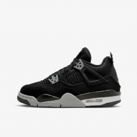 Nike Air Jordan 4 Retro Se Sko Til Børn Sort Hvid Rød Lysegrå