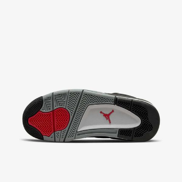 Nike Air Jordan 4 Retro Se Sko Til Børn Sort Hvid Rød Lysegrå