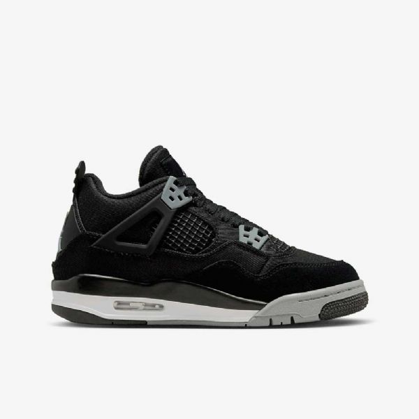 Nike Air Jordan 4 Retro Se Sko Til Børn Sort Hvid Rød Lysegrå