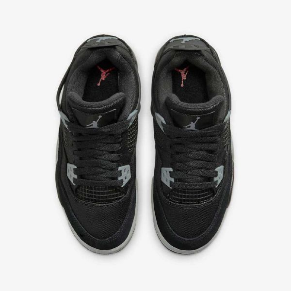 Nike Air Jordan 4 Retro Se Sko Til Børn Sort Hvid Rød Lysegrå