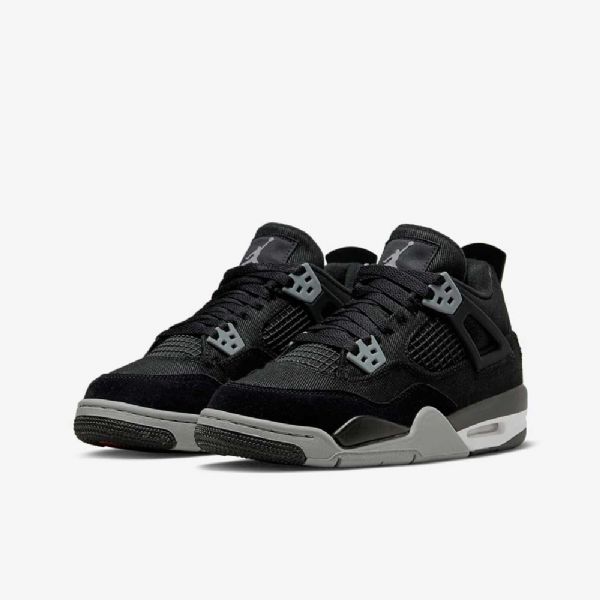 Nike Air Jordan 4 Retro Se Sko Til Børn Sort Hvid Rød Lysegrå