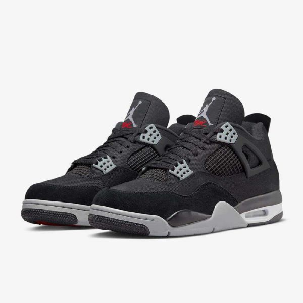 Nike Air Jordan 4 Retro Se Sko Til Mænd Sort Hvid Rød Lysegrå