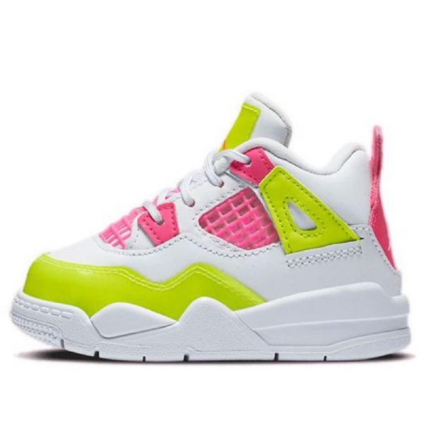 Nike Air Jordan 4 Retro Se Td Basketball Sko Til Børn Hvid Citron