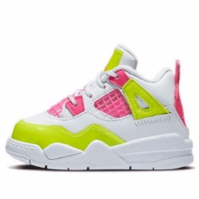 Nike Air Jordan 4 Retro Se Td Basketball Sko Til Børn Hvid Citron