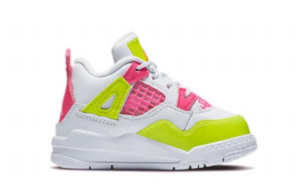 Nike Air Jordan 4 Retro Se Td Basketball Sko Til Børn Hvid Citron
