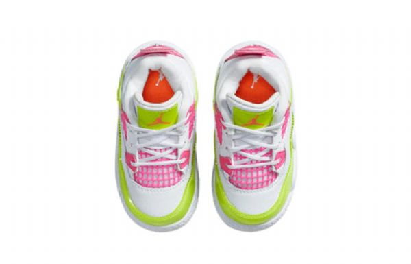 Nike Air Jordan 4 Retro Se Td Basketball Sko Til Børn Hvid Citron