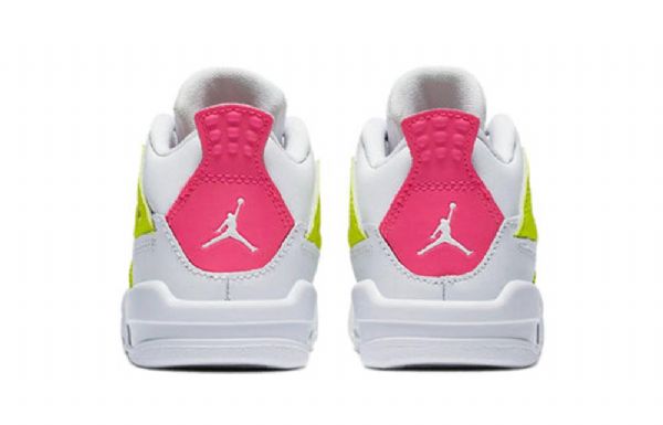 Nike Air Jordan 4 Retro Se Td Basketball Sko Til Børn Hvid Citron