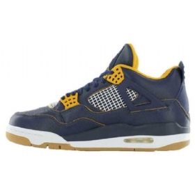 Nike Air Jordan 4 Retro Sko Til Mænd Marineblå Guld