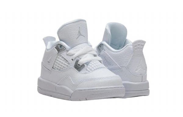 Nike Air Jordan 4 Retro Td Basketball Sko Til Børn Hvid