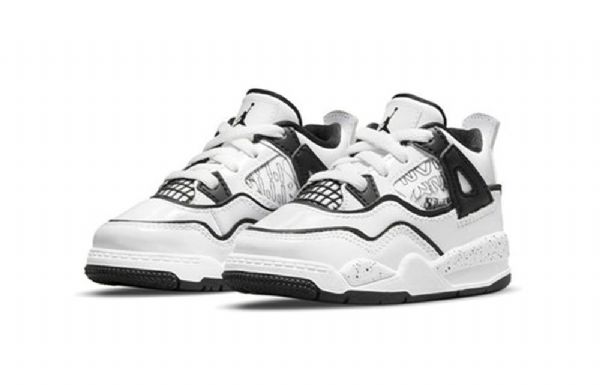 Nike Air Jordan 4 Retro Td Basketball Sko Til Børn Hvid