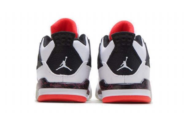Nike Air Jordan 4 Retro Td Basketball Sko Til Børn Hvid Rød