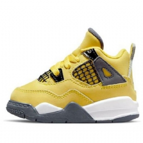 Nike Air Jordan 4 Retro Td Sko Til Børn Gul